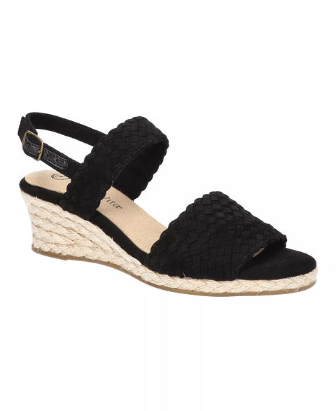 Bella Vita Women's  Black Mariella Espadrille Wedge Heeled Sandals |  Bella Vita in Lebanon