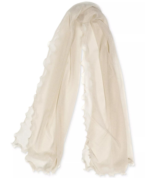 I.N.C. International Concepts Women's Cream Ruffle-Edge Metallic Evening Wrap | I.N.C. International Concepts In Lebanon