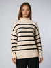 Sinsay Women's Beige & Black Striped Sweater