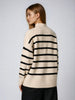 Sinsay Women's Beige & Black Striped Sweater