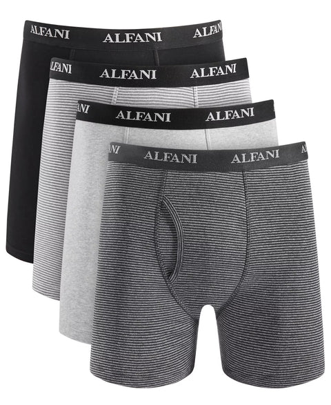 Alfani Men's Black Gray 4-Pk. Moisture-Wicking Cotton Boxer Briefs | Alfani In Lebanon