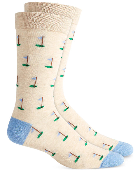 Club Room Men's Beige/Blue Golf Crew Socks | Club Room  In Lebanon