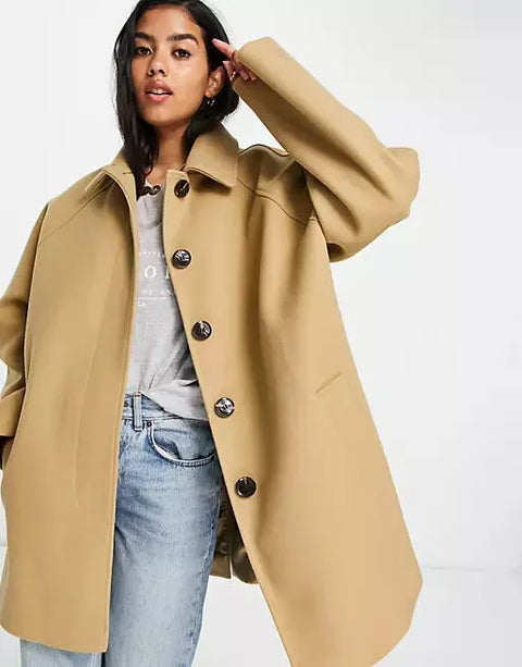 Asos Design Women's Beige Coat ANF1616