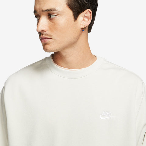 Nike Men's Light Gray Club Crew Fleece SweatShirt |Nike In Lebanon
