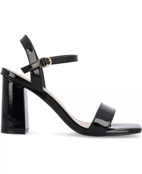 Journee Collection Women's Black Tivona Square Toe Block Heel Dress Sandals | Journee Collection In Lebanon