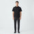 Karl Lagerfeld Men's Black Button-Up Subtle Textured Pattern Short-Sleeve Shirt