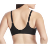 Olga Women's Black & Beige Lace Sheer Leaves Underwire Minimizer Bra