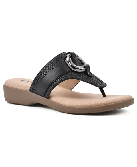 Cliffs by White Mountain Women's Black Benedict Thong Comfort Sandals | Cliffs by White Mountain In Lebanon