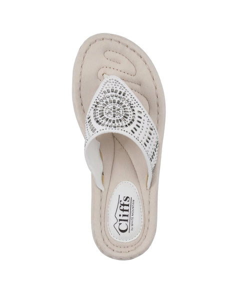 Cliffs by White Mountain Women's White Cienna Thong Sandals | Cliffs by White Mountain In Lebanon