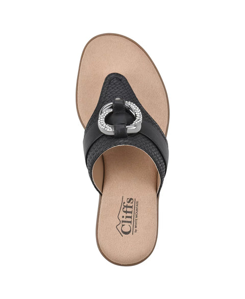 Cliffs by White Mountain Women's Black Benedict Thong Comfort Sandals | Cliffs by White Mountain In Lebanon