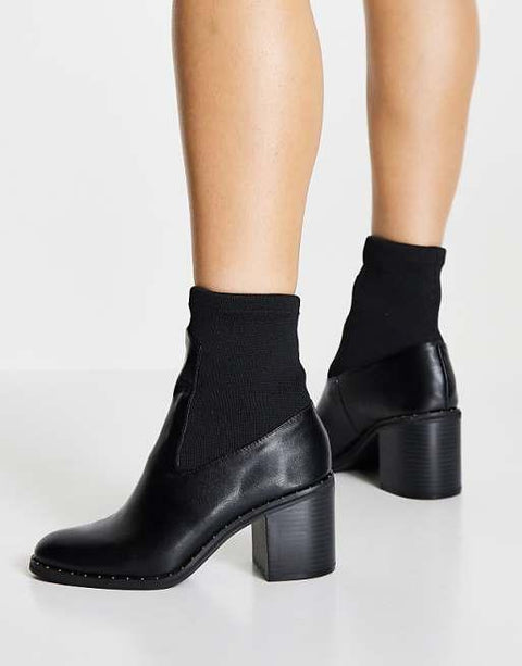 Asos Design Women's Black Heeled Boots ANS954