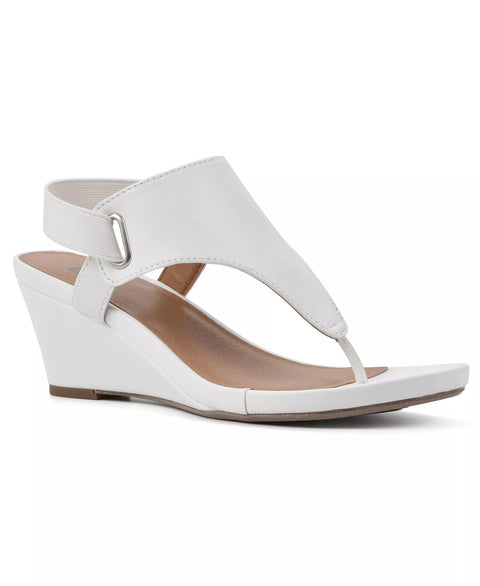 White Mountain Women's White All Dres Wedge Sandals | White Mountain In Lebanon