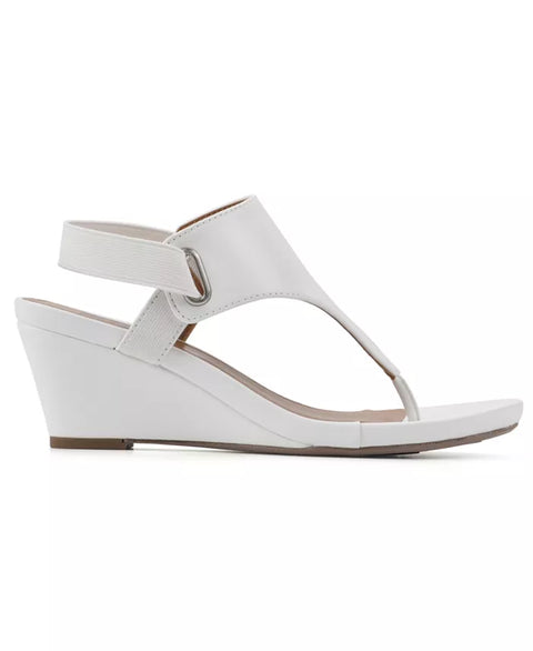 White Mountain Women's White All Dres Wedge Sandals | White Mountain In Lebanon