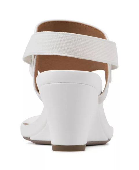 White Mountain Women's White All Dres Wedge Sandals | White Mountain In Lebanon
