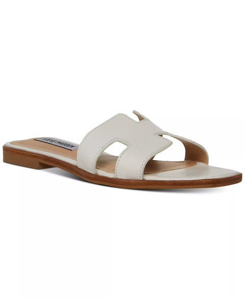 Steve Madden Women's White Hadyn Slide Flat Slippers | Steve Madden In Lebanon