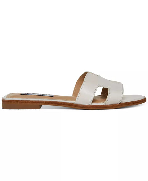 Steve Madden Women's White Hadyn Slide Flat Slippers | Steve Madden In Lebanon