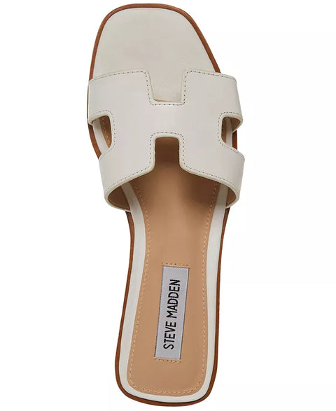 Steve Madden Women's White Hadyn Slide Flat Slippers | Steve Madden In Lebanon