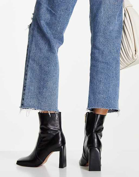 Asos Design Women's Black Heeled Boots ANS849