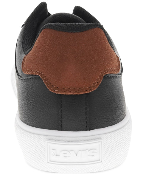 Levi's Men's Black Munro Faux-Leather Retro Low Top Sneakers |Levi's In Lebanon