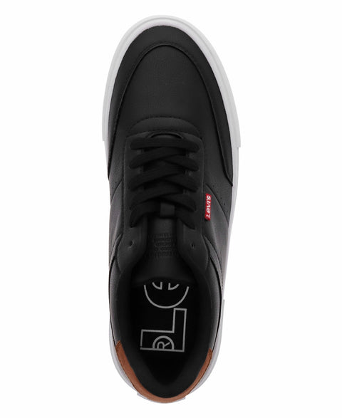 Levi's Men's Black Munro Faux-Leather Retro Low Top Sneakers |Levi's In Lebanon