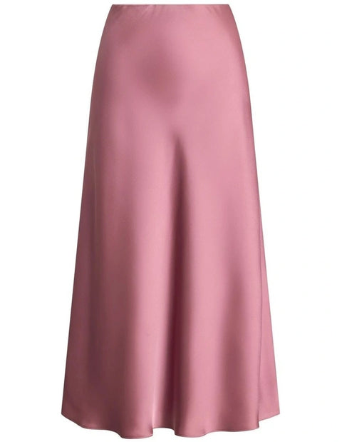 Lauren Ralph Lauren Women's Pink Satin Charmeuse Midi Skirt | Lauren Ralph Lauren In Lebanon
