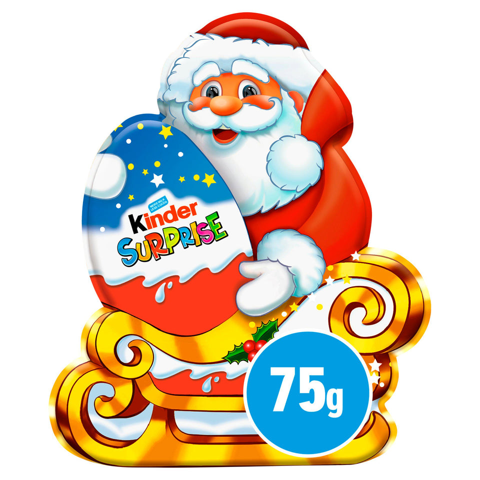 Kinder Milk Chocolate Santa on Sleigh with Toy Surprise 75g