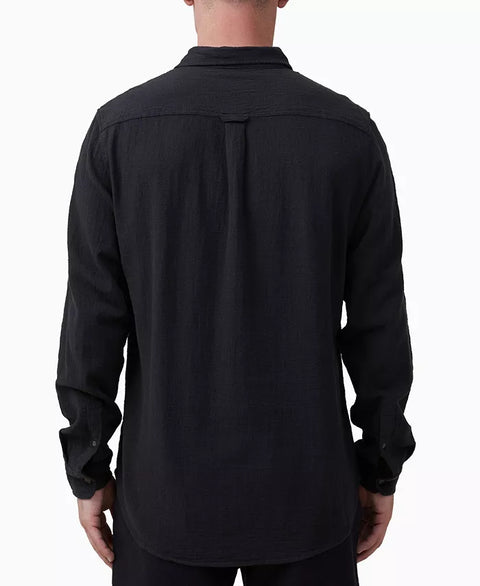 Cotton On Men's Washed Black Portland Long Sleeve Shirt | Cotton On In Lebanon