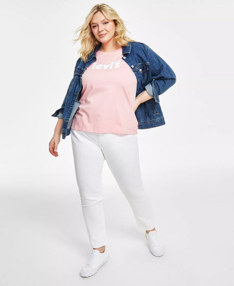 Levi's Women's Blue Trendy Plus Size Batwing Perfect Graphic Logo T-Shirt Jacket | Levi's in Lebanon