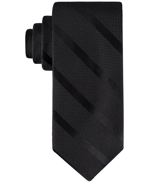 Tommy Hilfiger Men's Black Solid Textured Stripe Tie | Tommy Hilfiger In Lebanon