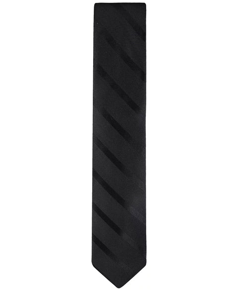 Tommy Hilfiger Men's Black Solid Textured Stripe Tie | Tommy Hilfiger In Lebanon