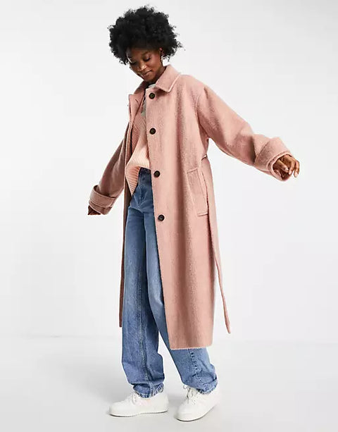 Asos Design Women's Dusty Rose Coat ANF1637