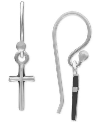 Giani Bernini Women's Silver Polished Cross Drop Earrings | Giani Bernini In Lebanon
