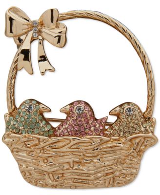 Anne Klein Women's Gold Multicolor Bird Box Brooch Pin |Anne Klein in Lebanon