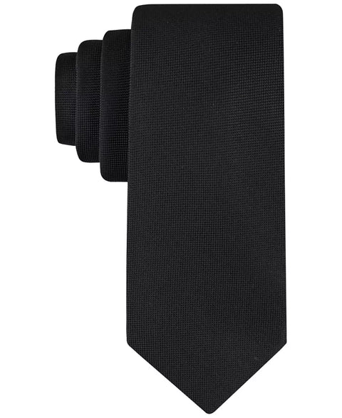 Calvin Klein Men's Black Silver-Spun Solid Tie | Calvin Klein In Lebanon