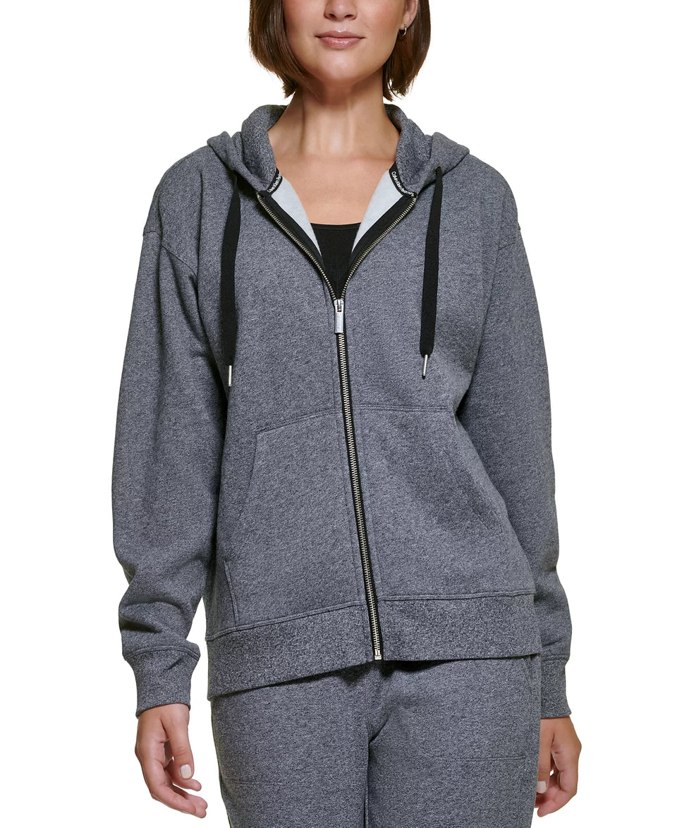 Calvin Klein Performance Women's Black Heather Fleece Hooded Jacket | Calvin Klein Performance In Lebanon