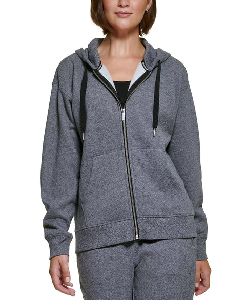 Calvin Klein Performance Women's Black Heather Fleece Hooded Jacket | Calvin Klein Performance In Lebanon