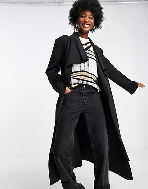 Asos Design Women's Black Coat ANF1723