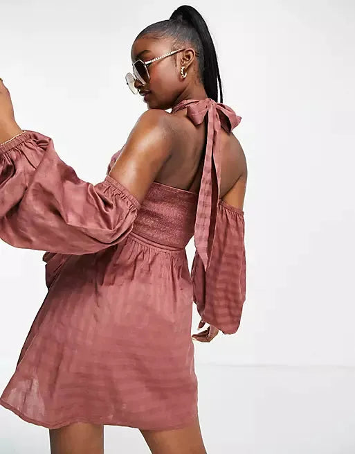 Asos Design Women's Brown Dress ANF1914