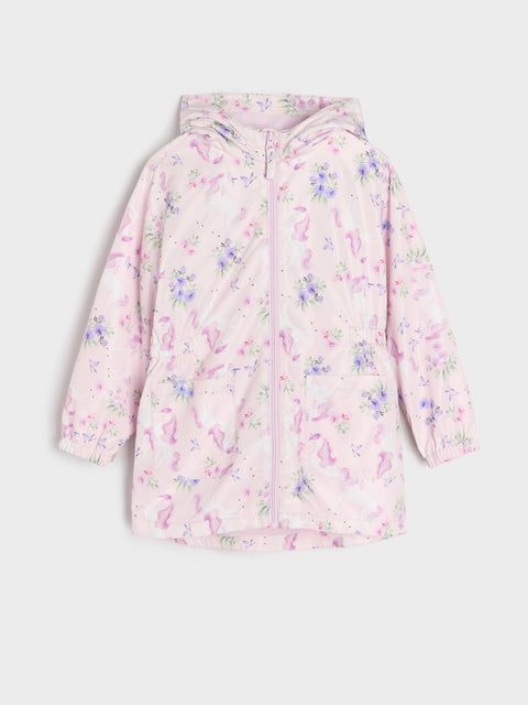 Sinsay Baby Girl's Pink Floral Print Jacket Gathered At The Waist | Sinsay In Lebanon