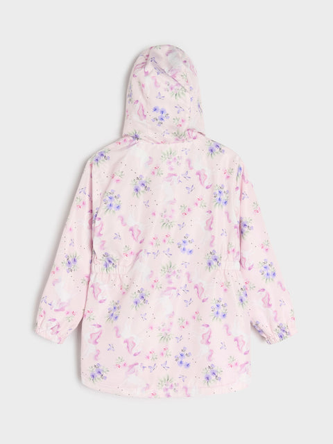 Sinsay Baby Girl's Pink Floral Print Jacket Gathered At The Waist | Sinsay In Lebanon