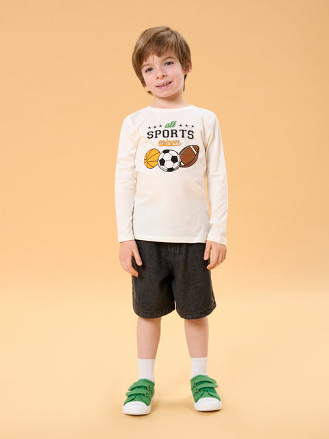 Sinsay Boy's Green /White with printed graphic Long Sleeve Blouse  | Sinsay in Lebanon