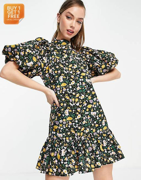 Ghospell Women's Multicolor Dress AMF1008shr