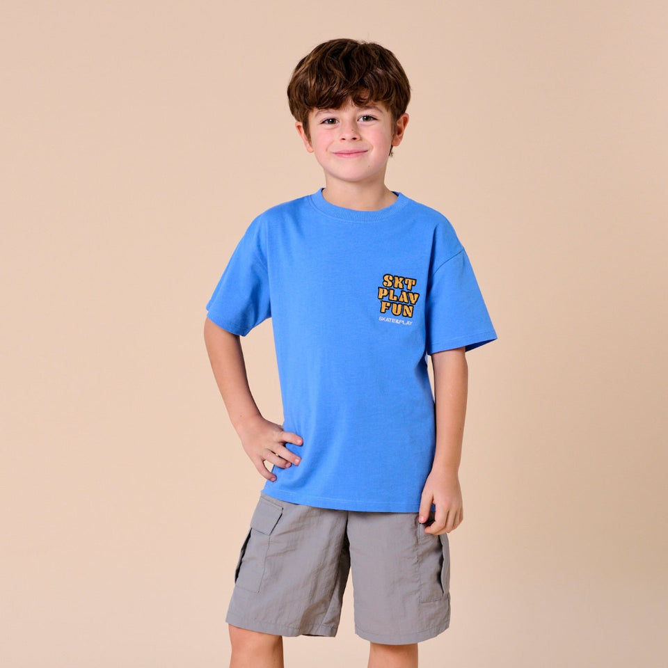 Sinsay Boy's Bright Blue Printed Cotton T-Shirt