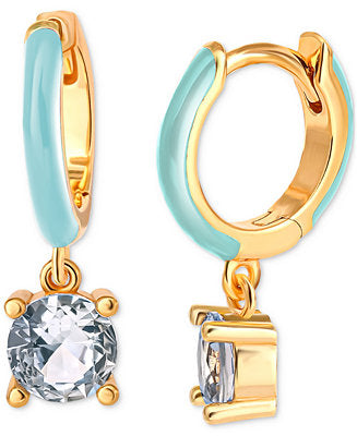 Giani Bernini Women's Blue Cubic Zirconia Dangle Hoop Earrings | Giani Bernini In Lebanon