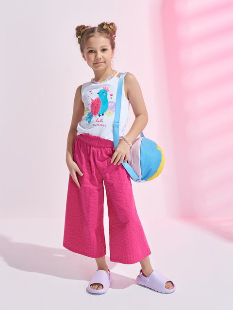 Sinsay Girl's White Sleeveless Blouse With Print | Sinsay In Lebanon