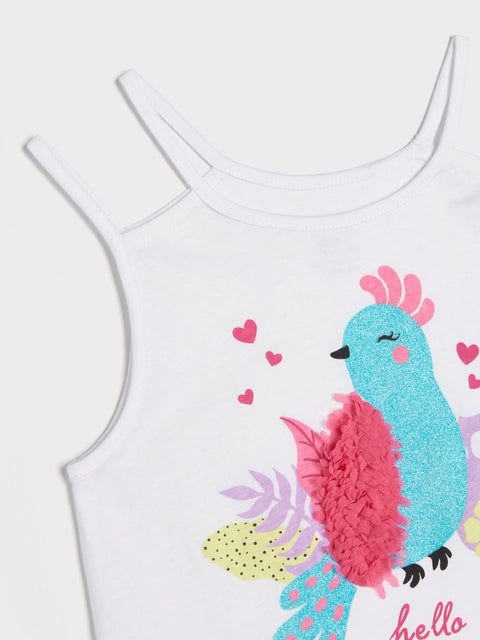 Sinsay Girl's White Sleeveless Blouse With Print | Sinsay In Lebanon