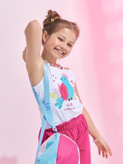 Sinsay Girl's White Sleeveless Blouse With Print | Sinsay In Lebanon
