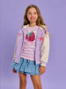 Sinsay Girl's White & Purple Hooded Bomber Jacket | Sinsay In Lebanon