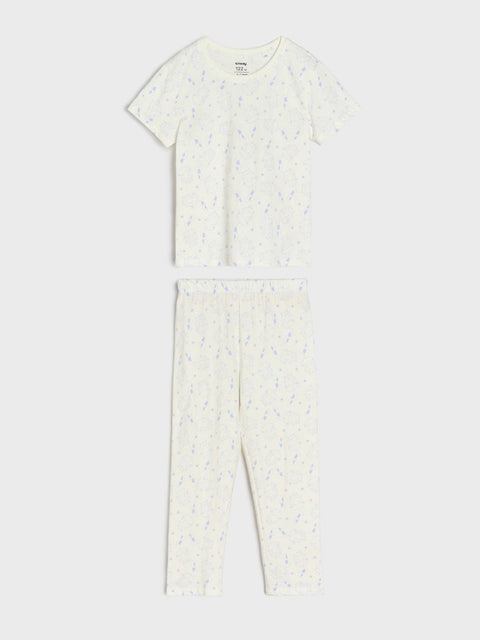 Sinsay Girl's White Cat Printed Pajama Set 2pcs | Sinsay In Lebanon