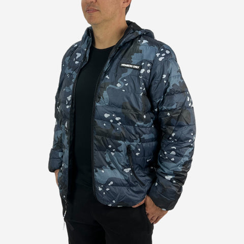 Members Only Men's Dark Blue Printed Puffer Jacket | Members Only In Lebanon